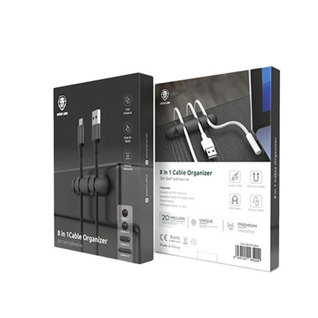 Green Lion – מארגן כבלים 8 ב-1 – שחור