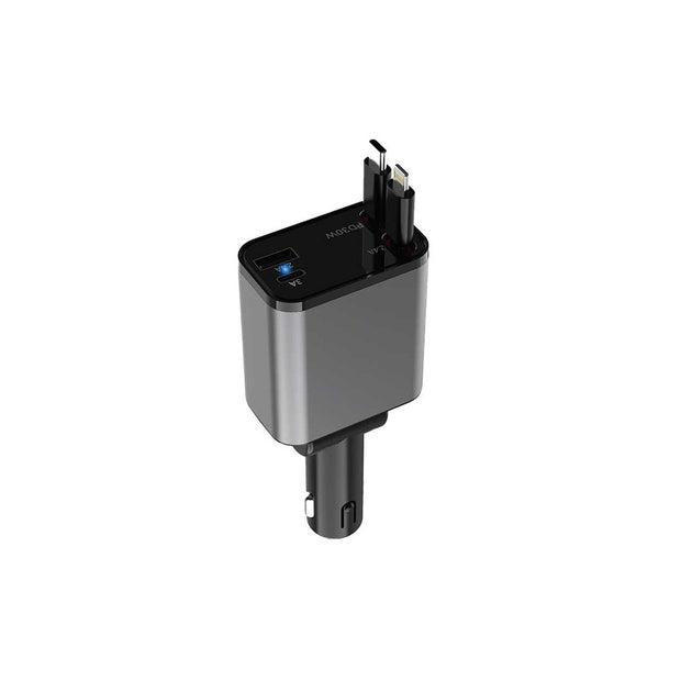 מטען רכב נשלף Green Lion בעוצמה של 50W – שחור