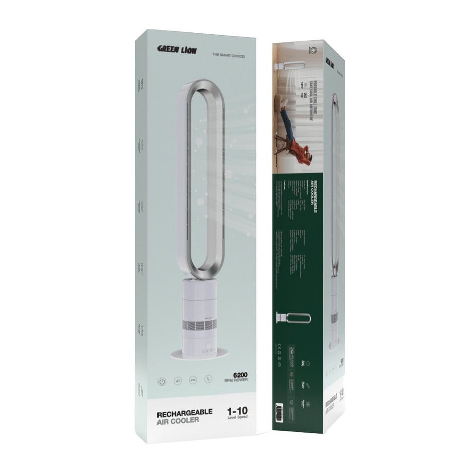 מאוורר קירור נטען Green Lion Rechargeable Air Cooler – כסוף ולבן
