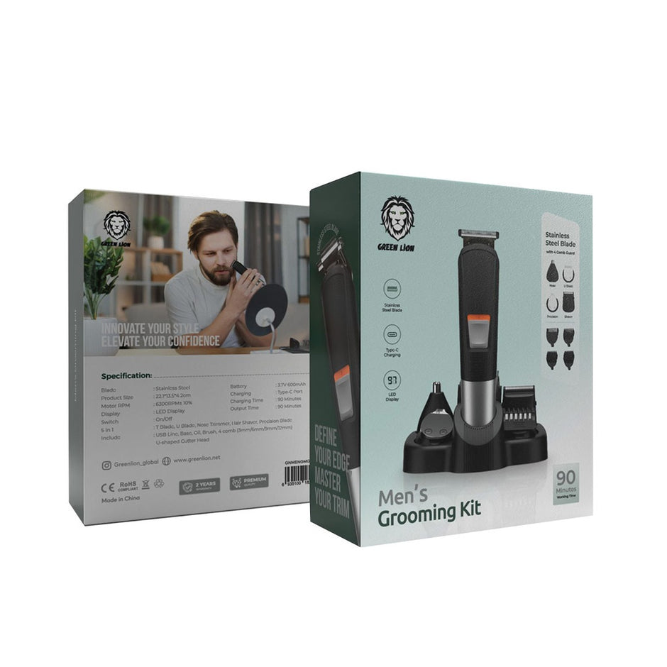סט טיפוח לגבר Green Lion Men Grooming Set – שחור ✨🖤