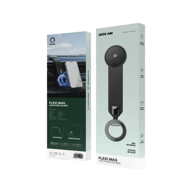 מחזיק טלפון מגנטי גמיש לרכב Green Lion Flexi Mag Car Phone Holder – שחור