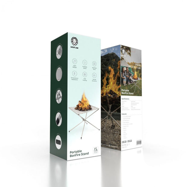 סטנד מדורת בונפייר נייד Green Lion Portable Bonfire Stand – פלדת אל-חלד 🖤🔥