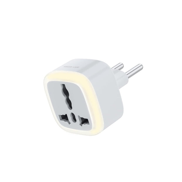 מתאם אוניברסלי Green Lion Universal Conversion Plug עם נורת LED – לבן 🔌💡🤍