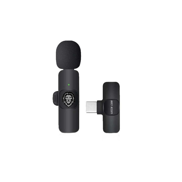 מיקרופון אלחוטי חכם Green Lion Solo Wireless Microphone 3 Plugs 60mAh – שחור 🎤⚡🖤
