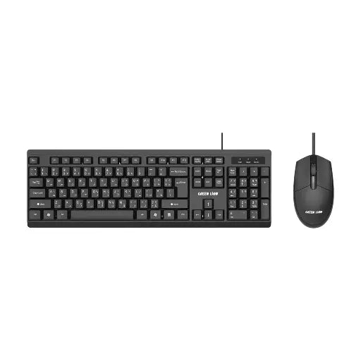 סט מקלדת ועכבר חוטיים Green Lion GKM-100 Wired Keyboard and Mouse – שחור ⌨️🖱️🖤