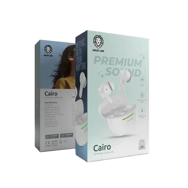 אוזניות אלחוטיות Green Lion Cairo Wireless Earbuds – לבן 🤍