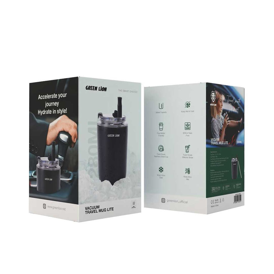 כוס תרמית ניידת Green Lion Vacuum Travel Mug Lite 280ML – שחור