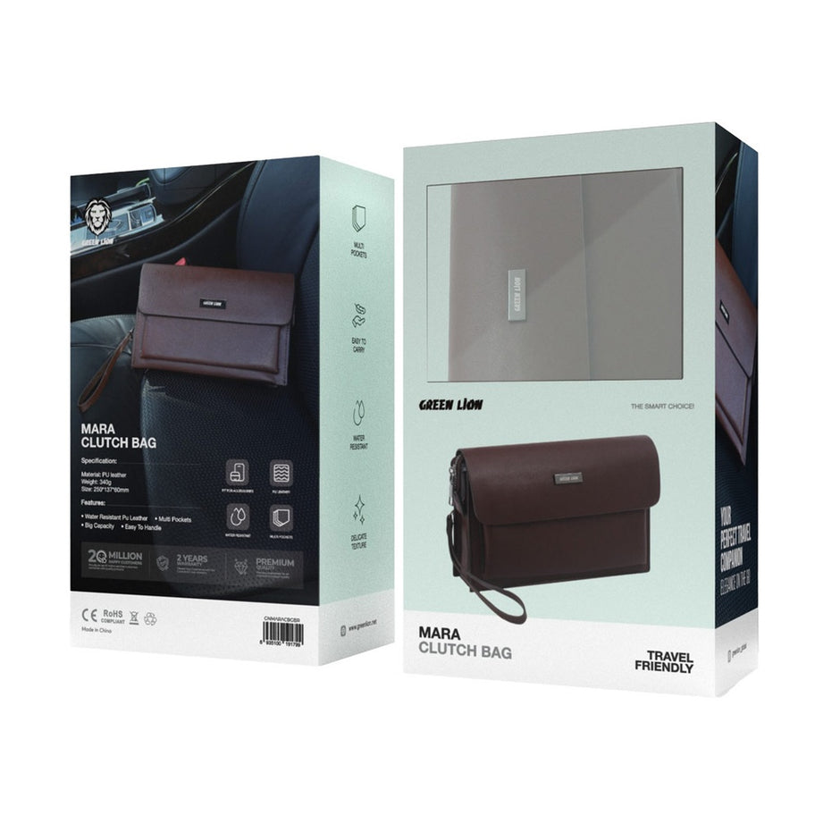 תיק קלאץ’ Green Lion Mara Clutch Bag – חום 👜