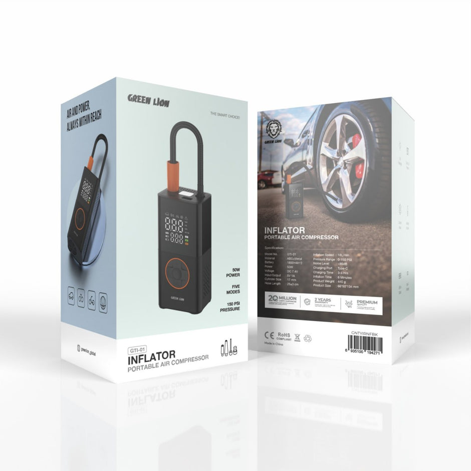 מדחס אוויר נייד Green Lion GTI-01 Portable Air Compressor – שחור
