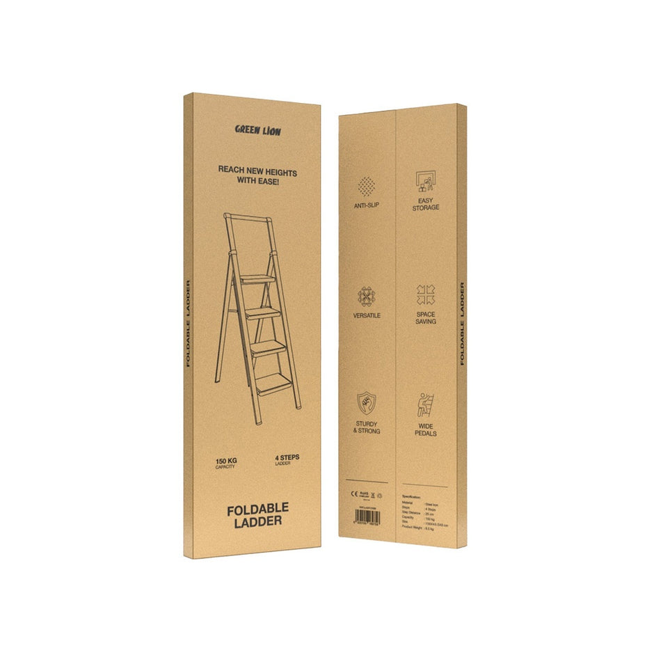 סולם מתקפל Green Lion Foldable Ladder 150KG – שחור