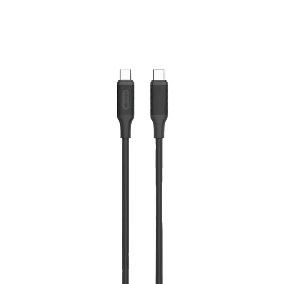 כבל טעינה Green Lion USB-C ל-USB-C עשוי PVC באורך 3 מטר – שחור