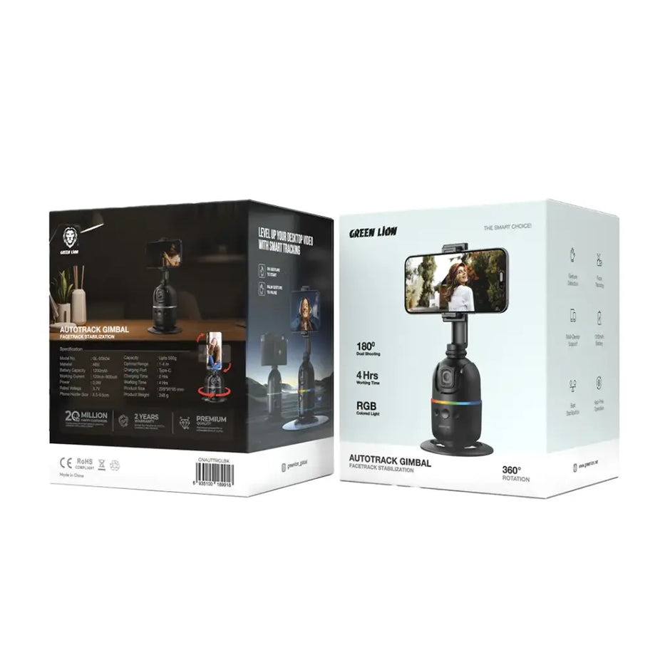 גימבל חכם עם מעקב אוטומטי Green Lion AutoTrack Gimbal – שחור 🎥🤖🖤