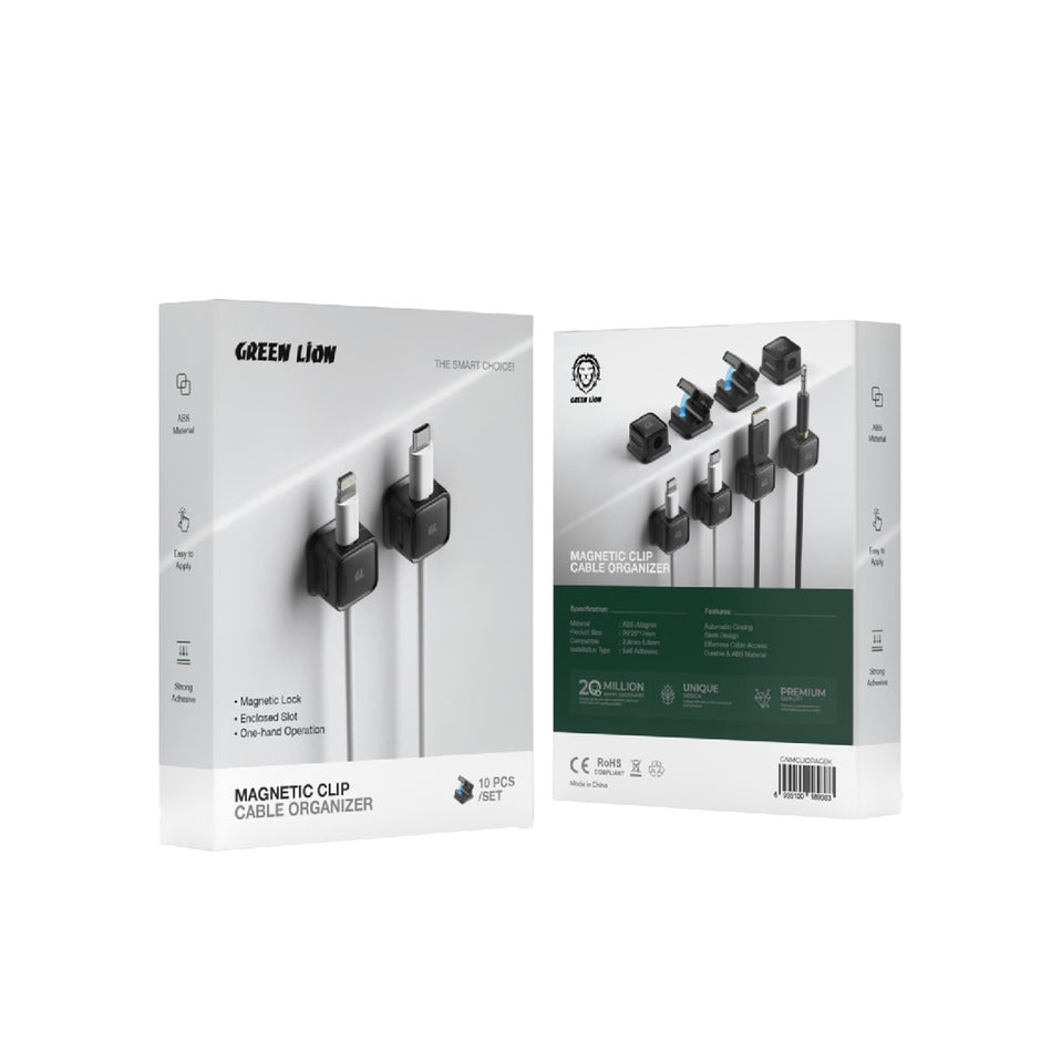 מארגן כבלים מגנטי Green Lion Magnetic Clip – שחור