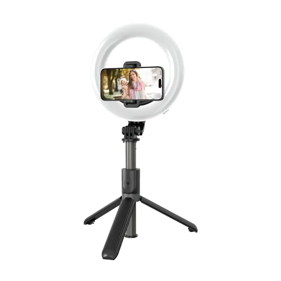 רינג לייט עם מוט סלפי Green Lion Ring Light 6″ Selfie Stick – שחור 💡🤳🖤