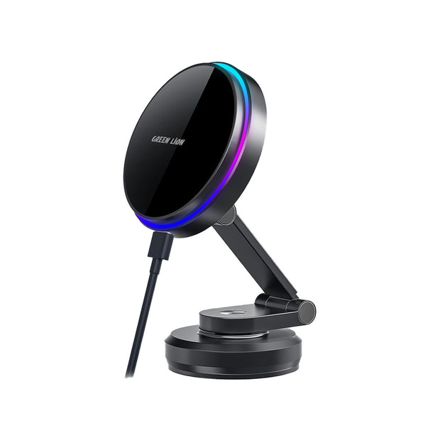 מחזיק רכב עם טעינה אלחוטית Green Lion MagFuse Car Charger Holder – שחור