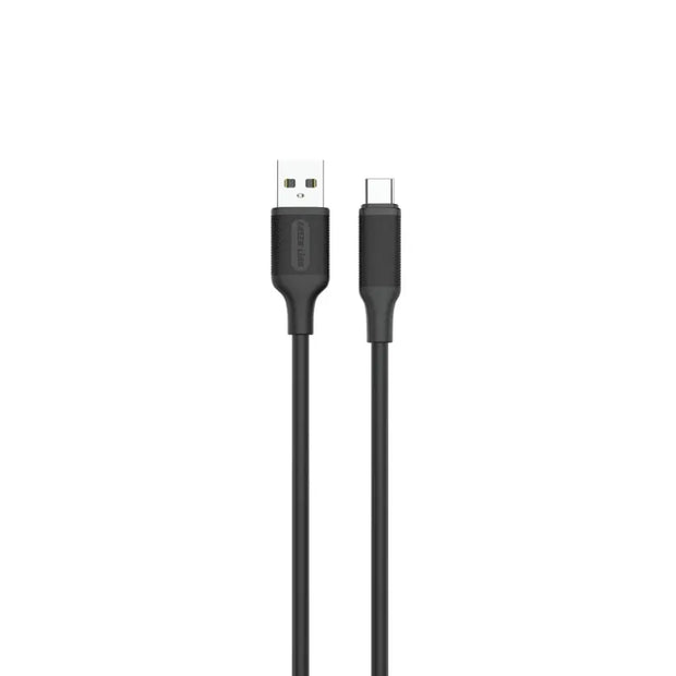 כבל טעינה Green Lion USB-A ל-USB-C עשוי PVC באורך 3 מטר – שחור