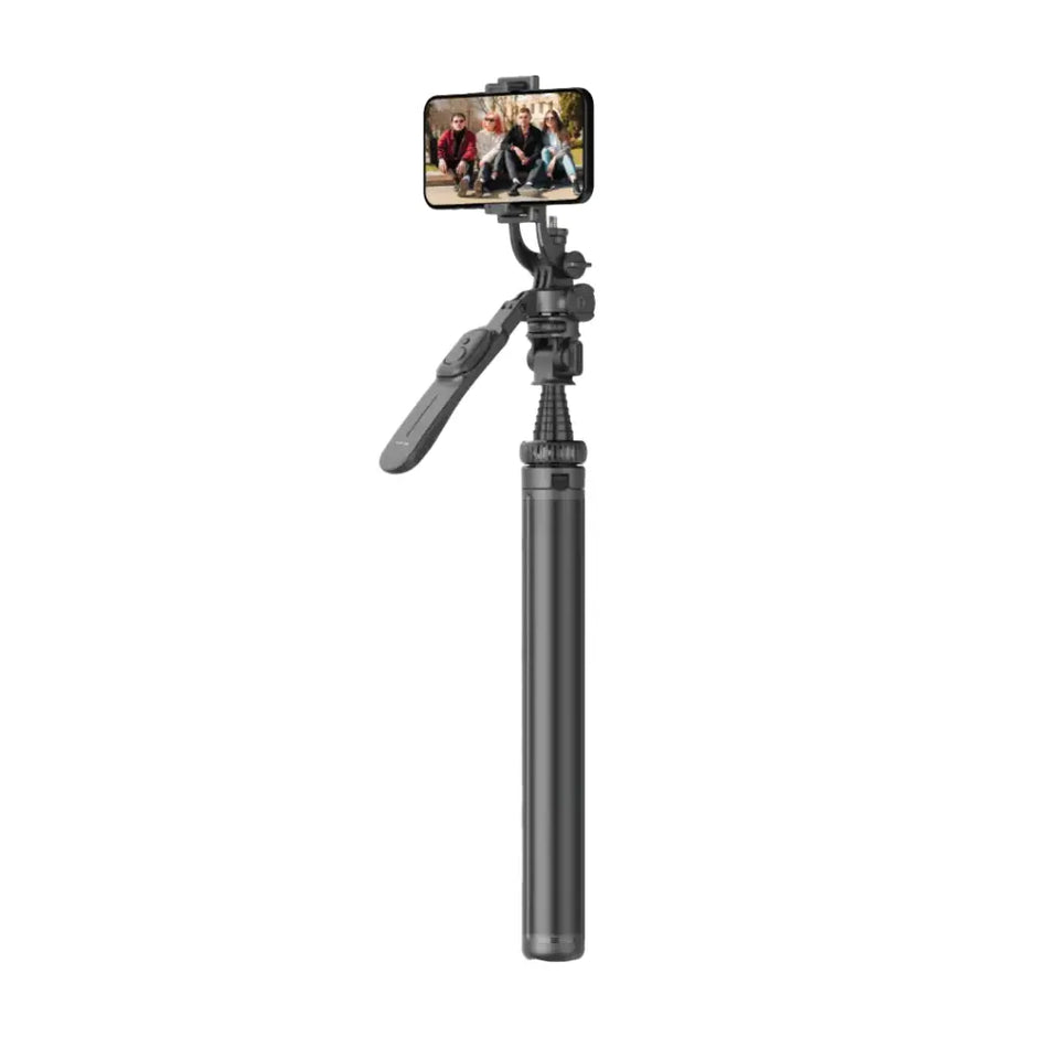 מוט סלפי טלסקופי עם חצובה Green Lion Extendable Selfie Stick Tripod – שחור 🤳🖤✨