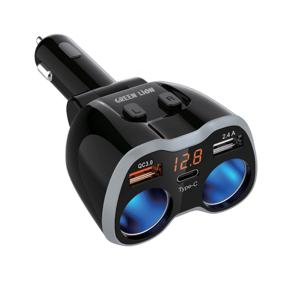 מתאם רכב מרובה יציאות Green Lion Multi-Port Car Charger Adapter