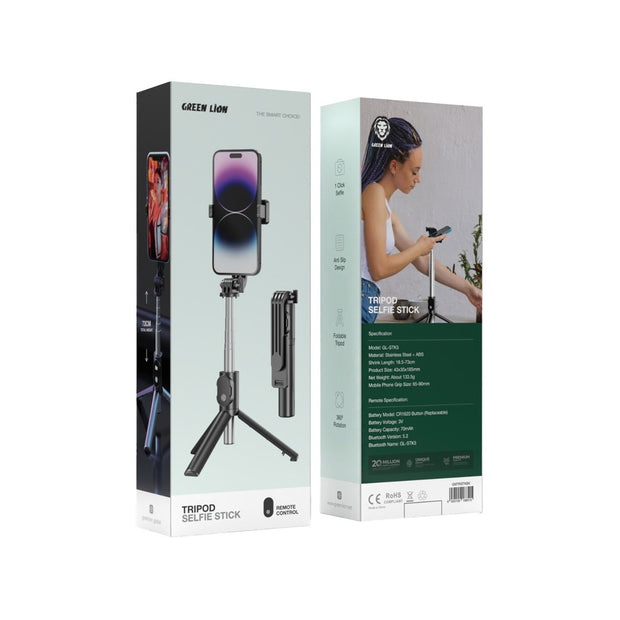מוט סלפי עם חצובה Green Lion Tripod Selfie Stick – שחור 🤳🖤✨