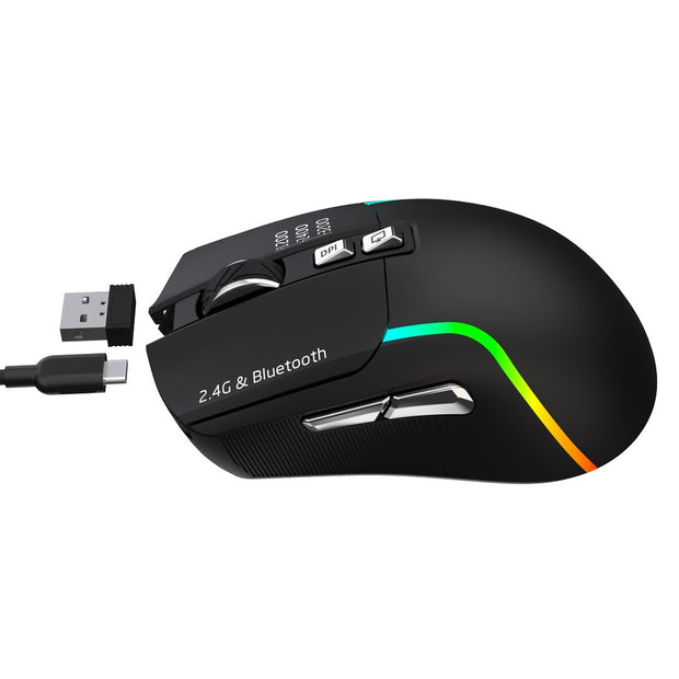 עכבר גיימינג נטען Green Lion Rechargeable Gaming Mouse – שחור 🎮🖱️⚡