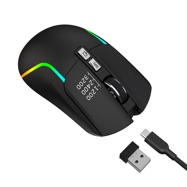 עכבר גיימינג נטען Green Lion Rechargeable Gaming Mouse – שחור 🎮🖱️⚡