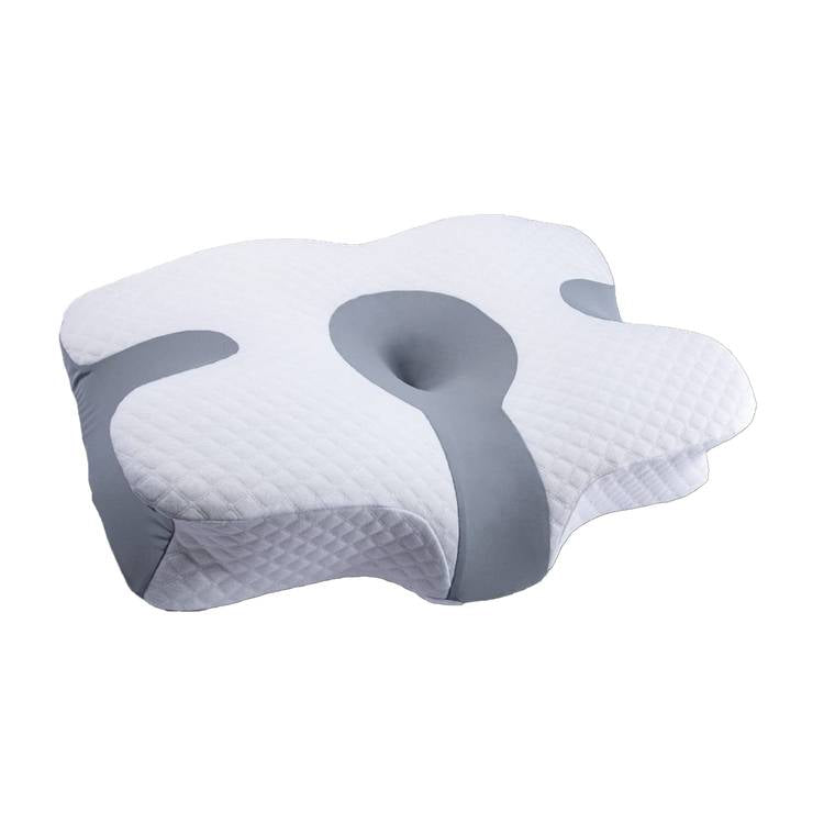 כרית צוואר אורטופדית Memory Foam מבית Green Lion – לבן/אפור ☁️🤍