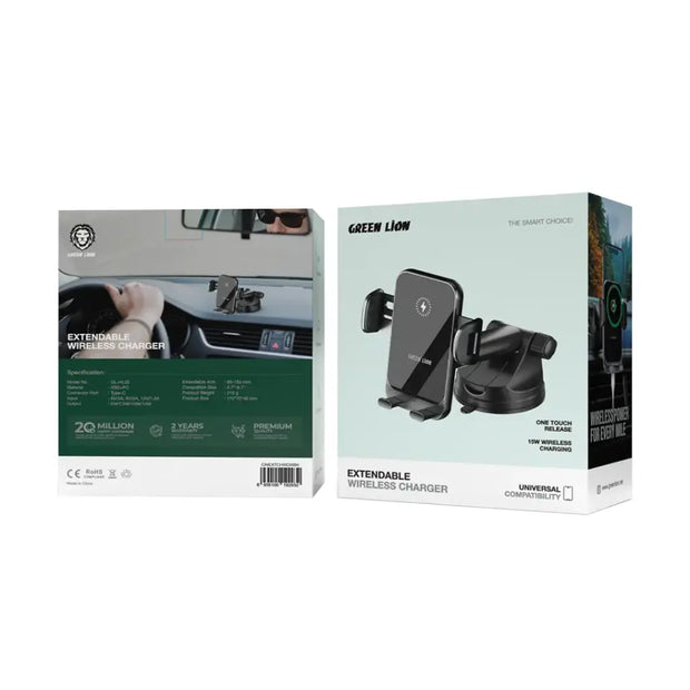 מטען אלחוטי מתכוונן Green Lion Extendable Wireless Charger – שחור