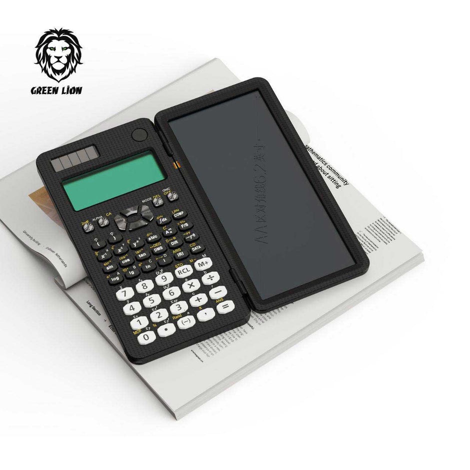 מחשבון מדעי עם לוח כתיבה Green Lion Scientific Calculator & Writing Pad – שחור