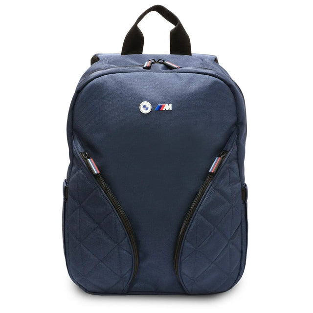 BMW Luxury PU Leather & Carbon Backpack 15″ – Navy
