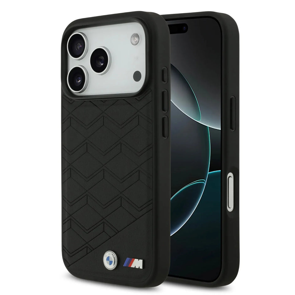 BMW Luxury MagSafe PU Leather Case – iPhone 17 Pro | Black