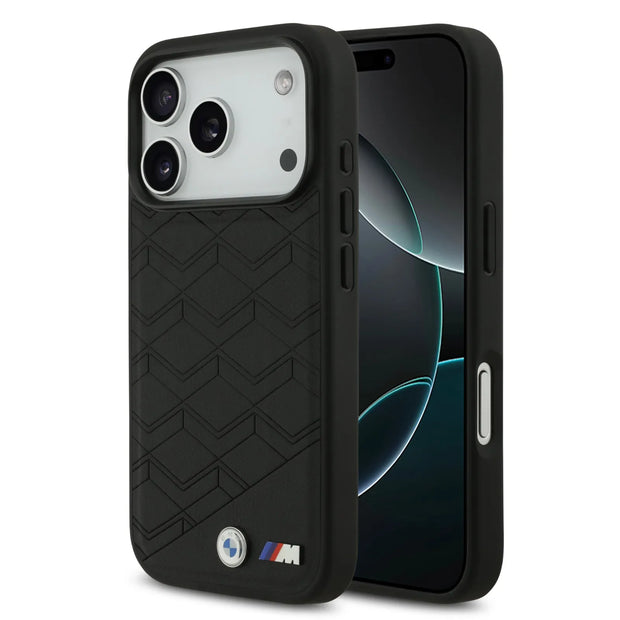 BMW Luxury MagSafe PU Leather Case – iPhone 17 Pro | Black