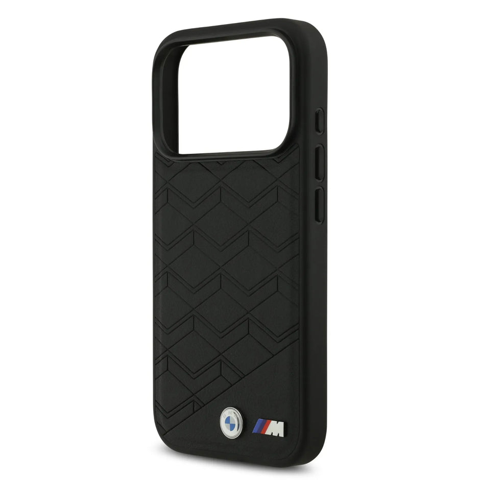 BMW Luxury MagSafe PU Leather Case – iPhone 17 Pro | Black