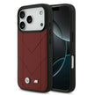 BMW Luxury MagSafe PU Quilted Leather Case – iPhone 17 Pro | Red