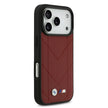 BMW Luxury MagSafe PU Quilted Leather Case – iPhone 17 Pro | Red