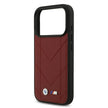 BMW Luxury MagSafe PU Quilted Leather Case – iPhone 17 Pro | Red