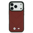 BMW Luxury MagSafe PU Quilted Leather Case – iPhone 17 Pro | Red