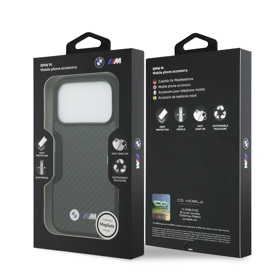 BMW Luxury MagSafe Kevlar Case – iPhone 17 Pro Max | Black