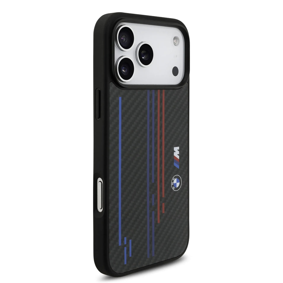 BMW Luxury MagSafe Kevlar Case – iPhone 17 Pro Max | Tricolor