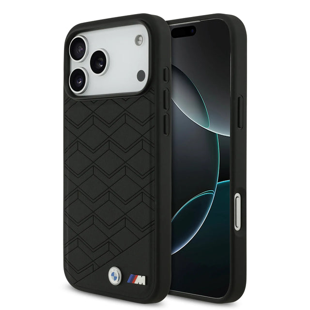 BMW Luxury MagSafe PU Leather Case – iPhone 17 Pro Max | Black