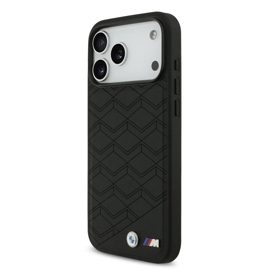 BMW Luxury MagSafe PU Leather Case – iPhone 17 Pro Max | Black