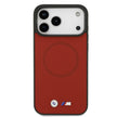 BMW Luxury MagSafe Full Wrapped Leather Case – iPhone 17 Pro Max | Red
