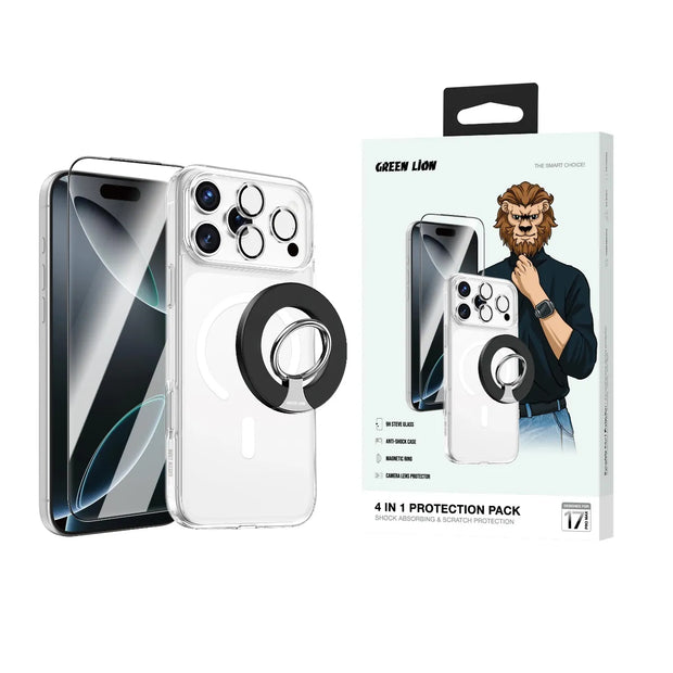 סט הגנה Green Lion 4 in 1 Protection Pack לאייפון 17 Pro / Pro Max