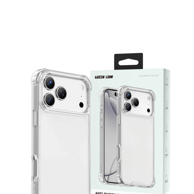 כיסוי מגן שקוף Green Lion Anti-Shock Case לאייפון 17 – שקוף