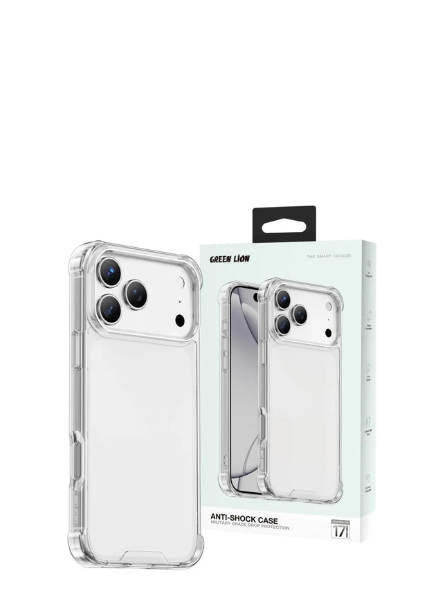 כיסוי מגן שקוף Green Lion Anti-Shock Case לאייפון 17 – שקוף
