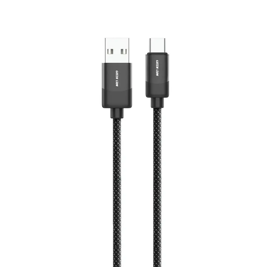כבל קלוע Green Lion USB-A ל-USB-C בעוצמה של 15W – שחור