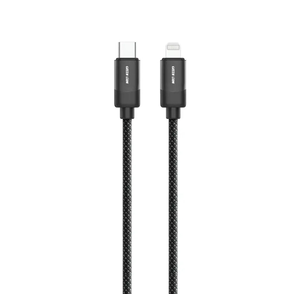 כבל קלוע Green Lion USB-C ל-Lightning באורך 1 מטר – 27W – שחור