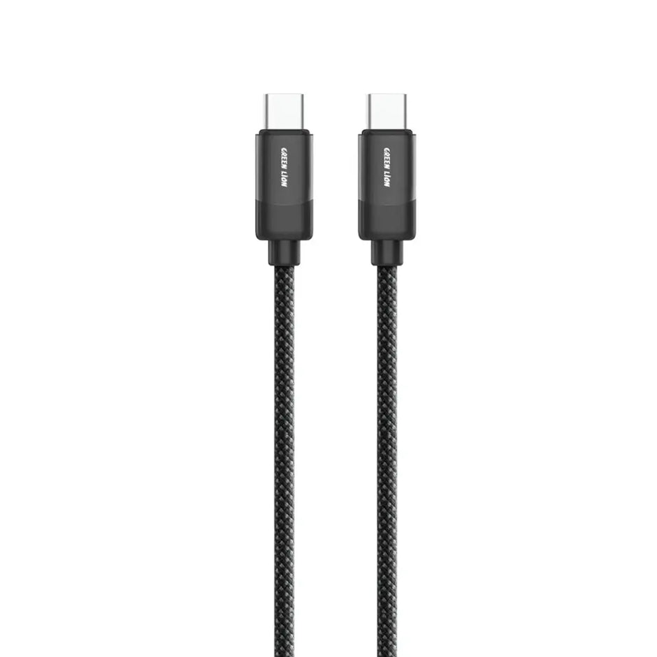 כבל קלוע Green Lion USB-C ל-USB-C באורך 1 מטר – 60W – שחור