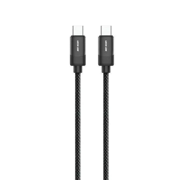 כבל קלוע Green Lion USB-C ל-USB-C באורך 1 מטר – 60W – שחור