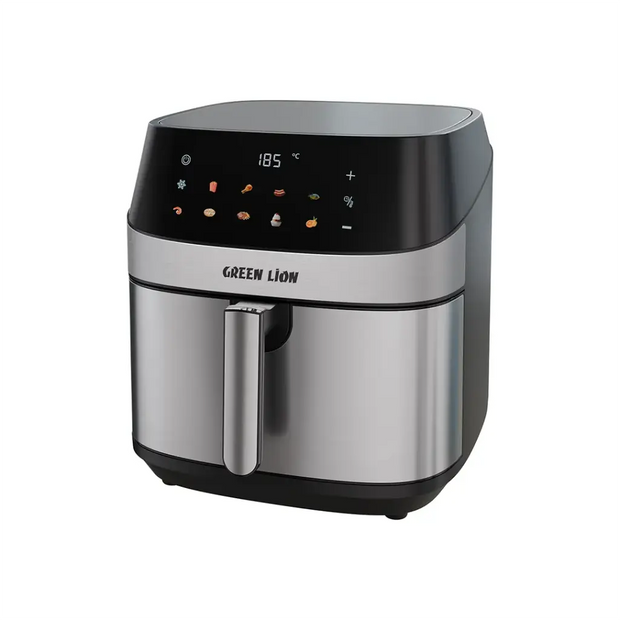 סיר טיגון חכם ללא שמן Green Lion Deluxe Air Fryer עם מסך מגע LED – נפח 8 ליטר – שחור