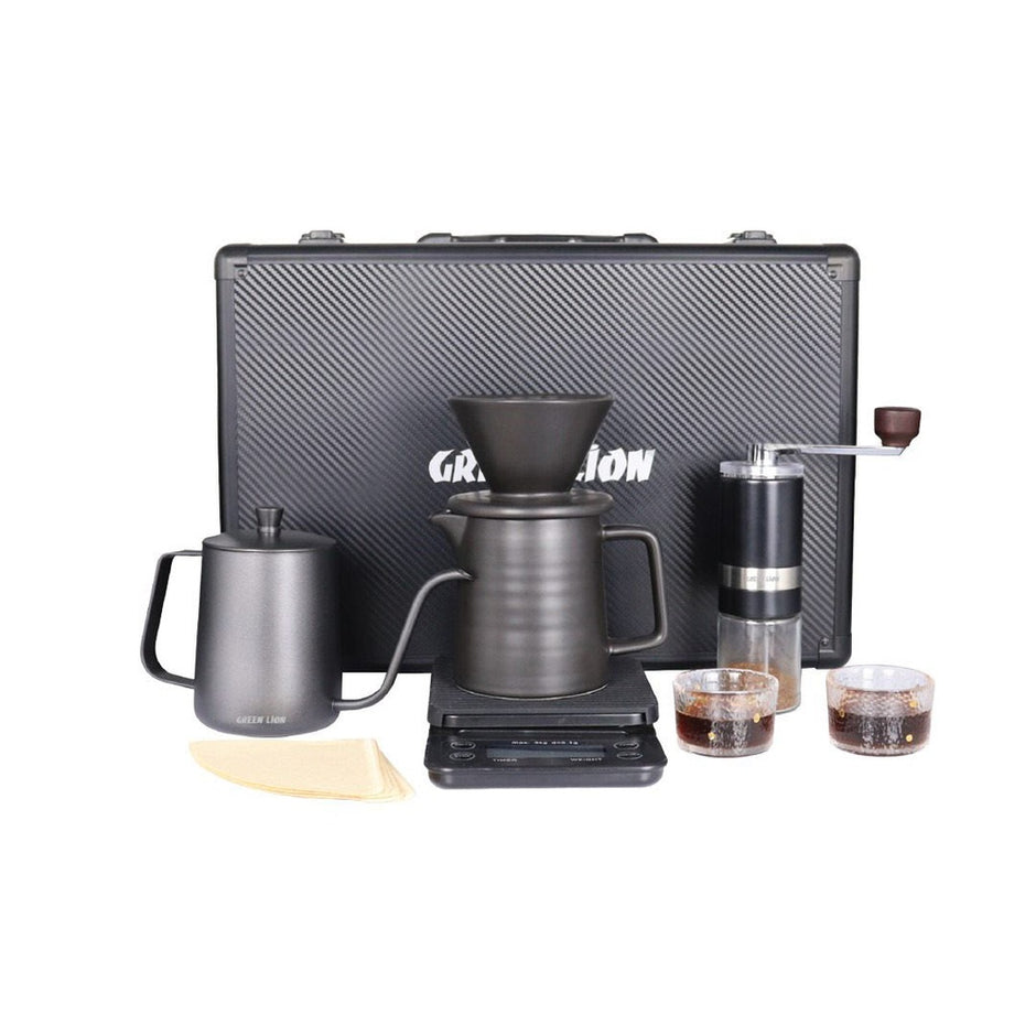 סט קפה וקיטור Green Lion G-80 Plus Coffee Maker & Kettle Set – שחור ☕🖤